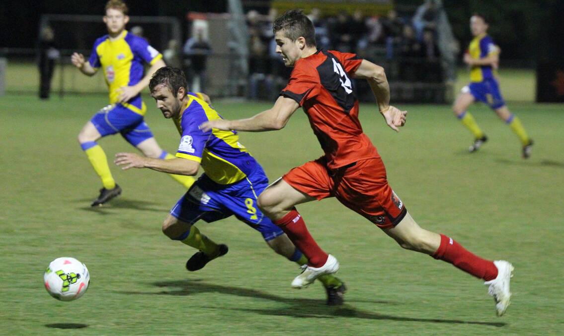 The Red Devils’ Lyndon Dykes scored the opening goal for Redlands within five minutes of kick-off against Brisbane Strikers at Cleveland Showgrounds on Friday night.