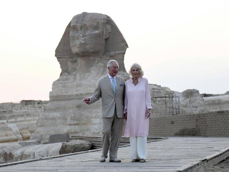 The Prince of Wales and Duchess of Cornwall visited the Sphinx as part of their Middle East tour.