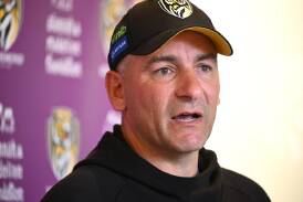 Coach Adem Yze will instruct his Tigers to play an exciting brand in his first AFL season in charge. (Joel Carrett/AAP PHOTOS)