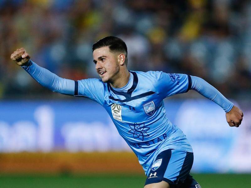 A first A-League goal to Marco Tilio has sealed Sydney FC's 3-0 win over Central Coast in Gosford.