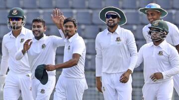 Bangladesh have edged into a narrow lead over New Zealand at lunch on day three of the first Test. (AP PHOTO)