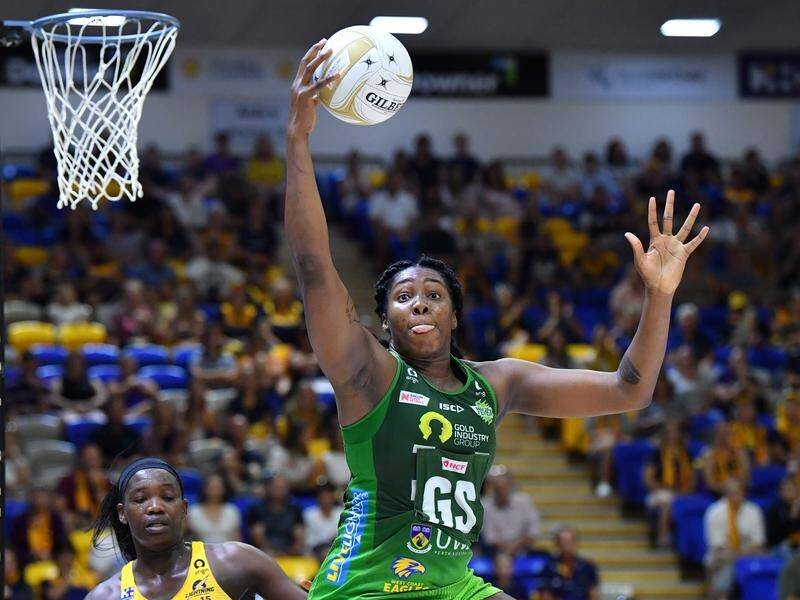 Jhaniele Fowler has been in outstanding form for the West Coast Fever in Super Netball this season.