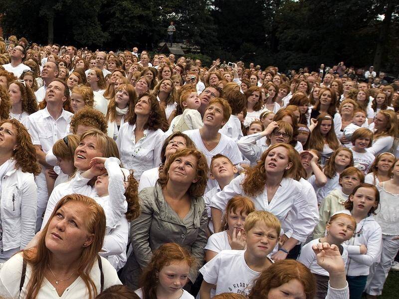 About 5000 redheads from different countries have attended a three-day festival in the Netherlands. (EPA PHOTO)