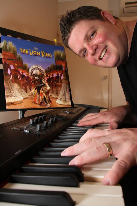 Shane Calderbank is a pianist for the production of the Lion King.Photo by Chris McCormack