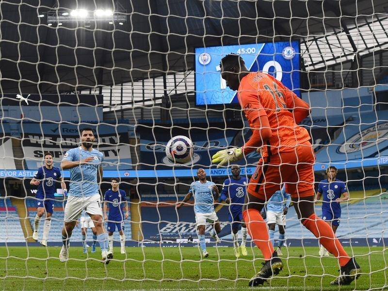 Sergio Aguero has his 'Panenka' penalty saved by Edouard Mendy in Manchester City's loss to Chelsea.
