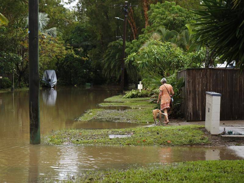 Residents in far north Queensland have been warned to brace for more rain and a possible cyclone. (Joshua Prieto/AAP PHOTOS)