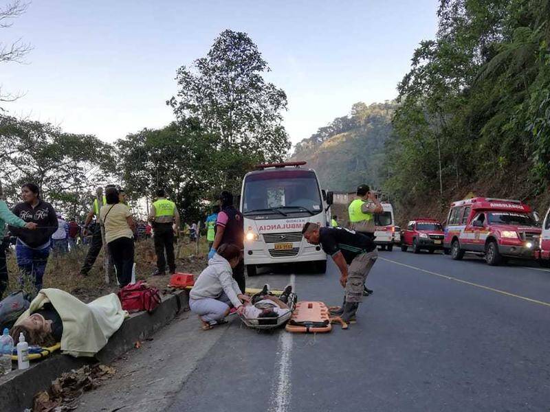 Why the bus carrying some 40 passengers in southern Ecuador crashed is not yet known.
