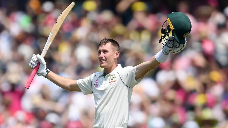 BATTER UP: Redland Tigers product Marnus Labuschagne celebrates the first double century of his test career last year.
