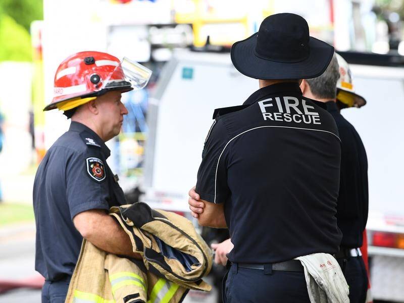 An elderly resident has been found dead following a housing complex fire north of Brisbane. (Jono Searle/AAP PHOTOS)