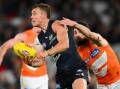 Patrick Cripps has helped inspire Carlton to a 19-point win over the previously unbeaten Giants. (Morgan Hancock/AAP PHOTOS)