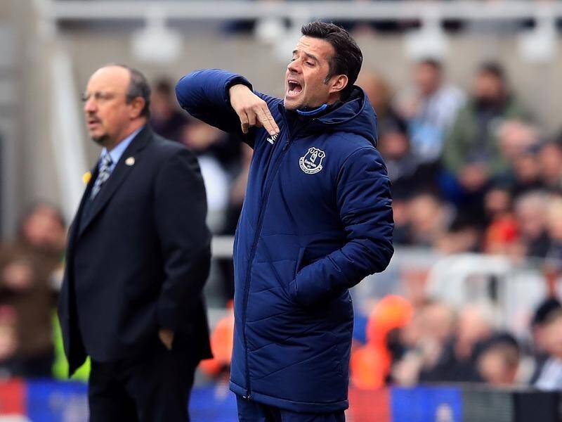 Everton manager Marco Silva (right) has been charged by the FA for improper conduct.