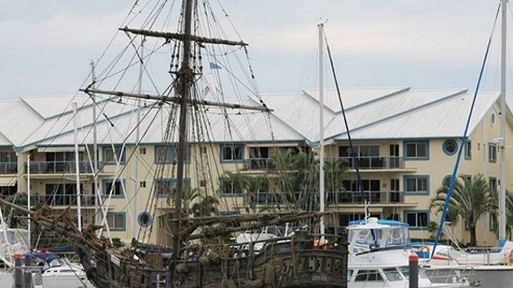 Pirates of the Caribbean ship at Raby Bay Harbour, east of Brisbane. Photo: Redland City Bulletin