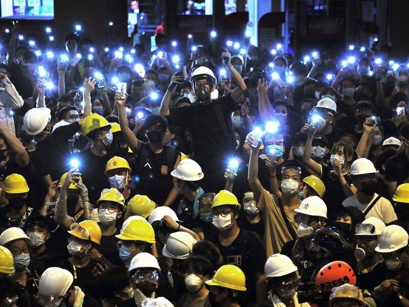 Protesters have hit the streets of Hong Kong again, this time targeting China's liaison office.