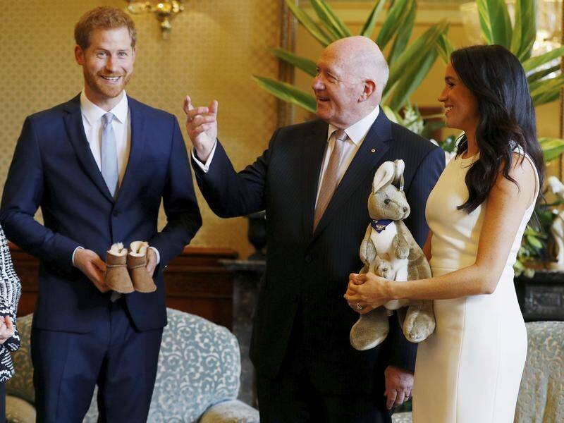 Meghan and Prince Harry were gifted a toy kangaroo with a joey and a pair of tiny ugg boots.