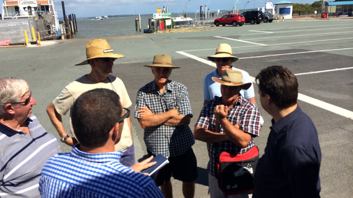 Cleveland MP Mark Robinson speaks with Cleveland residents at Toondah Harbour. 