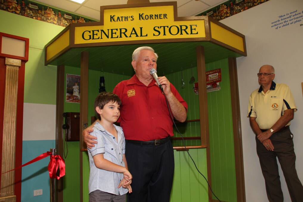Redland Museum Open Day and official opening of the Australian Toy Hall of Fame: Museum president Ross Bower with his grandson Harry Gray, 8, of Cleveland. Photo by Chris McCormack
