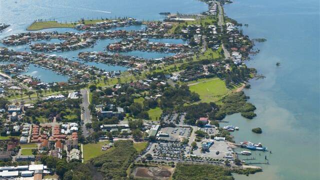 An aerial view of the Toondah Harbour site 