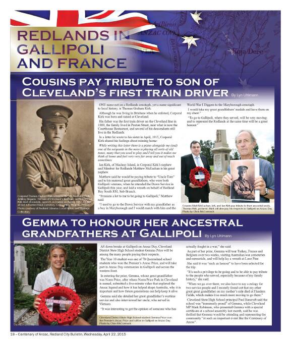 Redlands Remembers: Centenary of Anzac