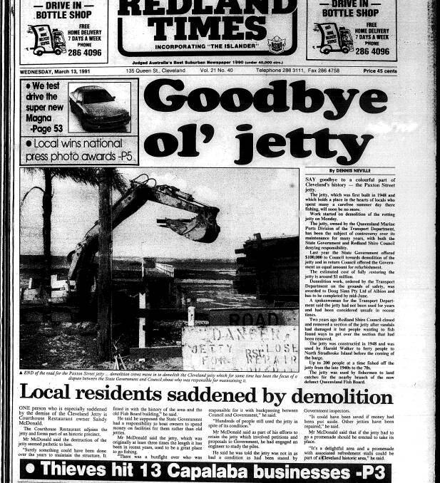 In 1991, the Paxton Street jetty was demolished. 