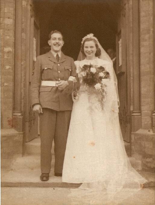 Wartime romance: Ray and Clare Dunn on their wedding day in 1942. They came to Australia in 1966, and Clare was left a widow in 1969.