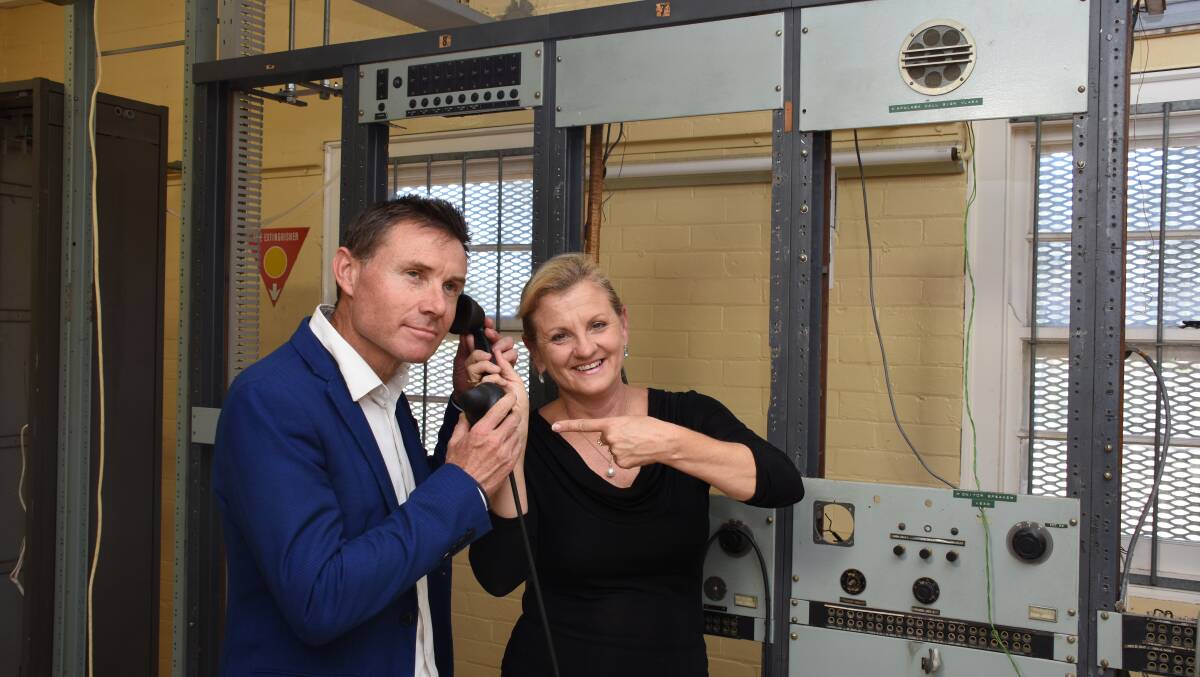 Hold the line: Bowman MP Andrew Laming and Redlands mayor Karen Williams check out the equipment at the former US radio receiving station, Birkdale.
