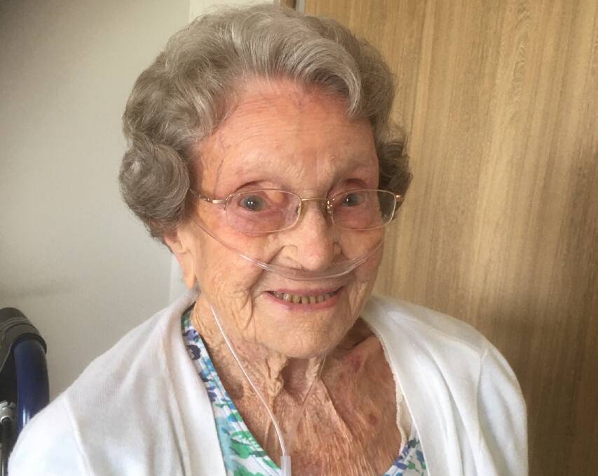 Triple figures: Redlands woman Clare Dunn is 100. She celebrated at Seaton Place with family and friends.