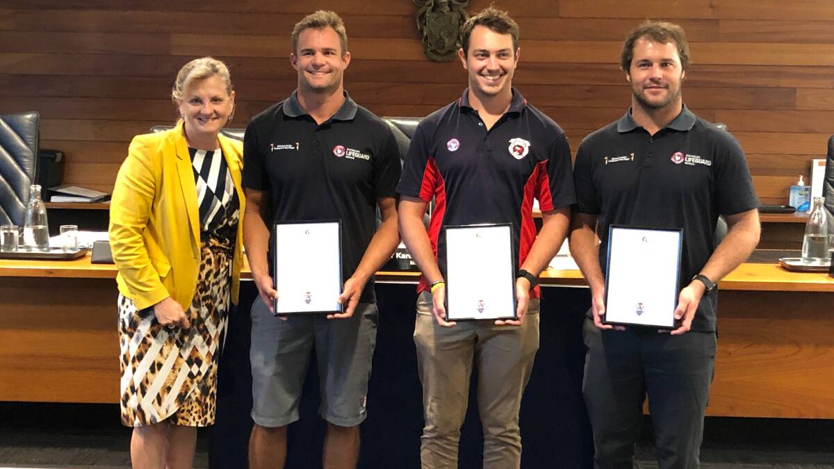 Redlands mayor Karen Williams recognised some hero lifeguards at Wednesday's council meeting.