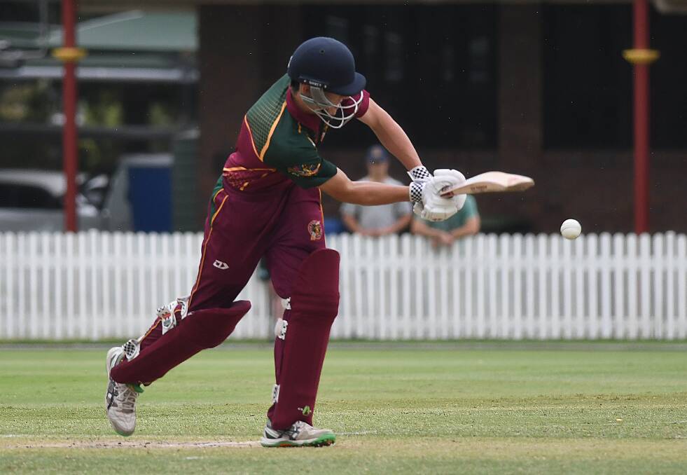 Brayden Laffan flicks one off his pads for the Tigers on Sunday. They went down in the Lord's Taverners final against Wynnum Manly. Photo: Matt McLennan