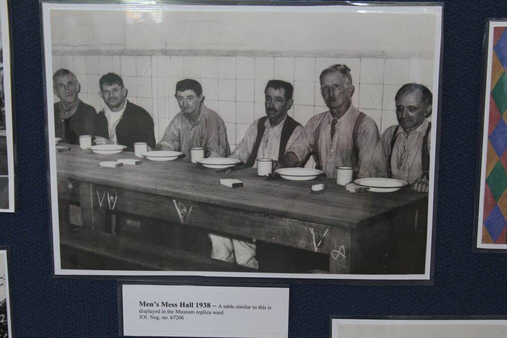 Dunwich Public Hall was once the men's mess hall at the Dunwich Benevolent Asylum, and could seat up to 400 men at a time. This 1938 photo shows a group of men at a meal table inside the hall.