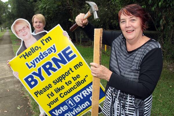 Outgoing Division 6 councillor Toni Bowler endorses Mount Cotton resident and town planner Lyndsay Byrne for the coming election. Photo: Chris McCormack