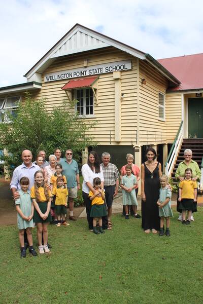 Wellington Point State School current and former students are all looking forward to the 125th reunion on Saturday, May 12. From left to right, the Dugandzic Family, the Belford and Tickner family, Stariha family, Poluyansky family, the King and Ross family and the Whitney family will be among the many families attending the event.Photo by Shannon Holloway