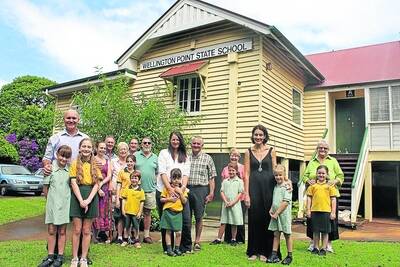 Wellington Point State School current and former students are all looking forward to the 125th reunion on Saturday, May 12. From left, the Dugandzic Family, the Belford and Tickner family, Stariha family, Poluyansky family, the King and Ross family and the Whitney family will be among the many families 