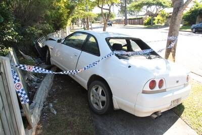 Police have charged a 24-year-old Victoria Point man for driving without due care and attention after he lost control on Colburn Avenue, Victoria Point on Saturday morning.Photo by Chris McCormack.