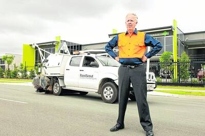 Birkdale inventor John Reeves with his RoadScout which scans the roads for problems with the tar.
