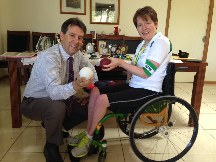 HELPING?HAND:?Cleveland MP Mark Robinson has sponsored boccia champion Fiona Lyons, who will captain the paralympic team in its bid to qualify for the Rio Paralympics.