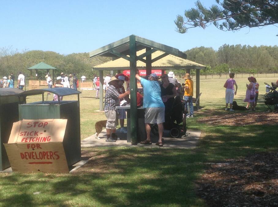 More than 200 people met at GJ Walter Park on Sunday, to mark the park's 125th anniversary and protest a state scheme for the park.