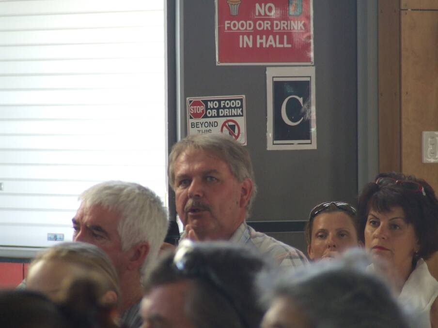 Residents listened as former officer for the Department of Environment and Heritage Protection Earl Knudson said the state did not have the man power to patrol and monitor the incinerator. Photo: Judith Kerr 