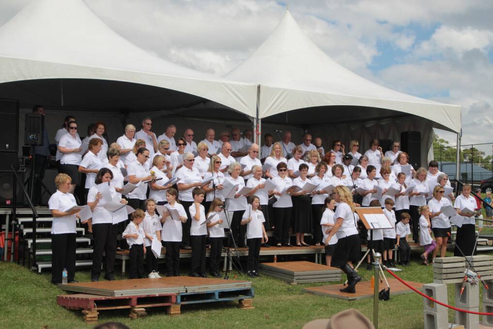 Smooth tunes… Redland City Choir entertained the masses during their morning performance.