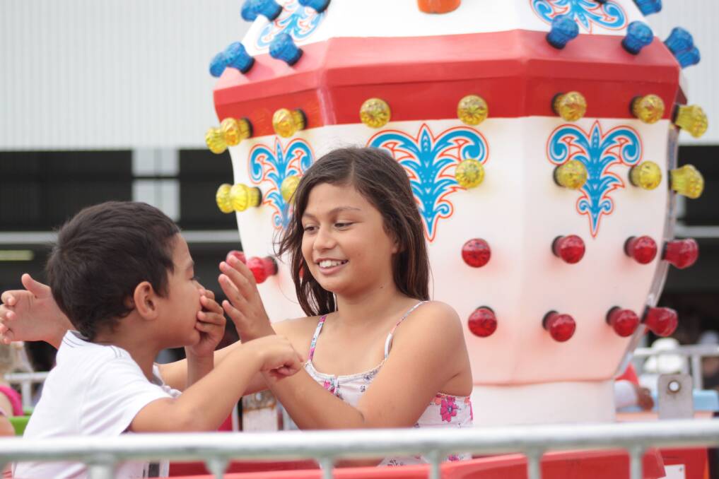 Redcliffe siblings Olivia, 11 and Josiah Tekura, 6 were not going to miss the Redland Easter Family Festival making a day of it despite the long drive.