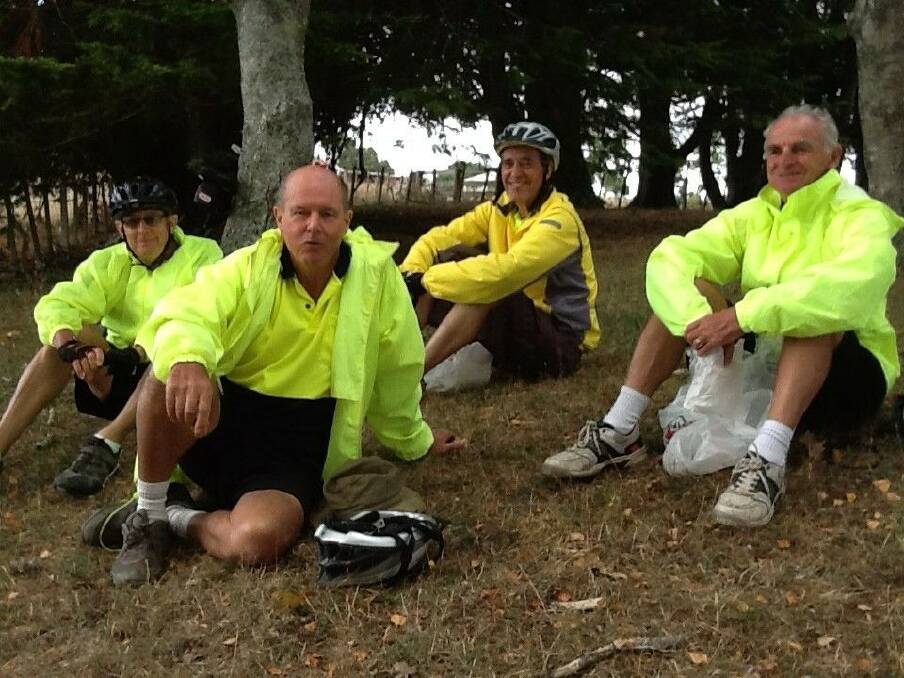  Jim Birmingham, Murray Porteous, Frank Howell, Ken Busfield (Our leader and the best cyclist in our Group)