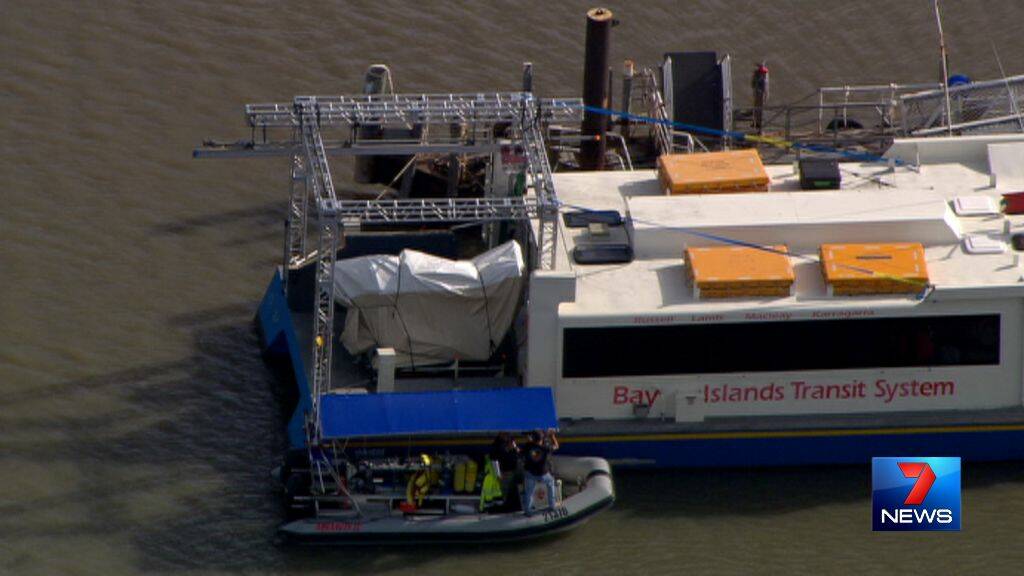 The rigged up  water taxi.. Photo Seven News