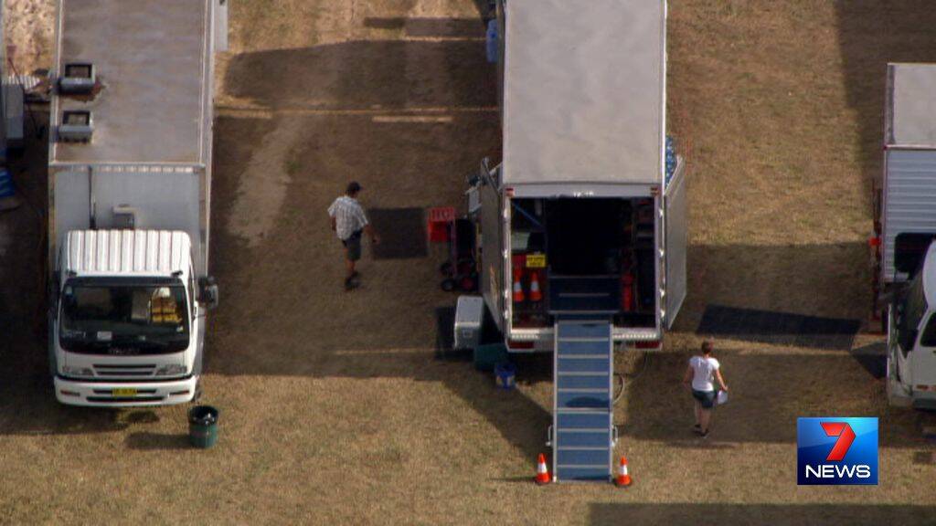 The production compound at Cleveland . Photo Seven News