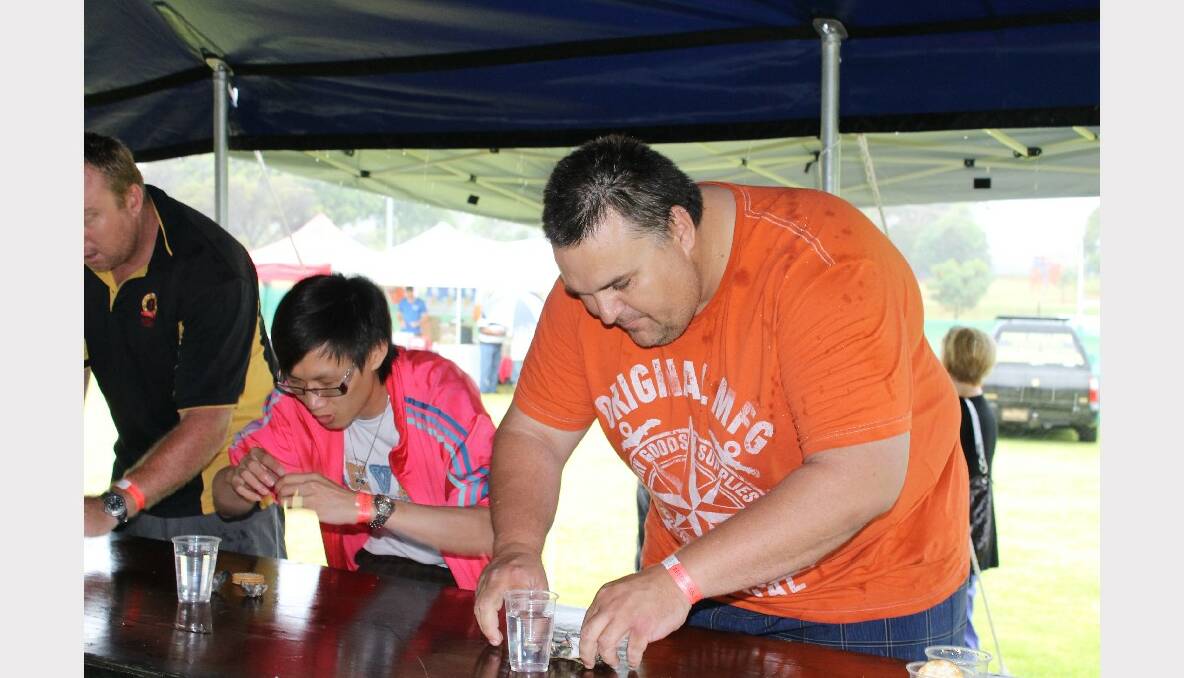 The style that took Greg Fowler of Redland Bay to a win in the oyster eating competition