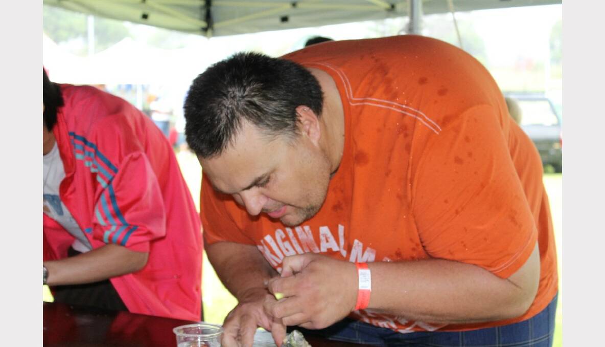 The style that took Greg Fowler of Redland Bay to a win in the oyster eating competition