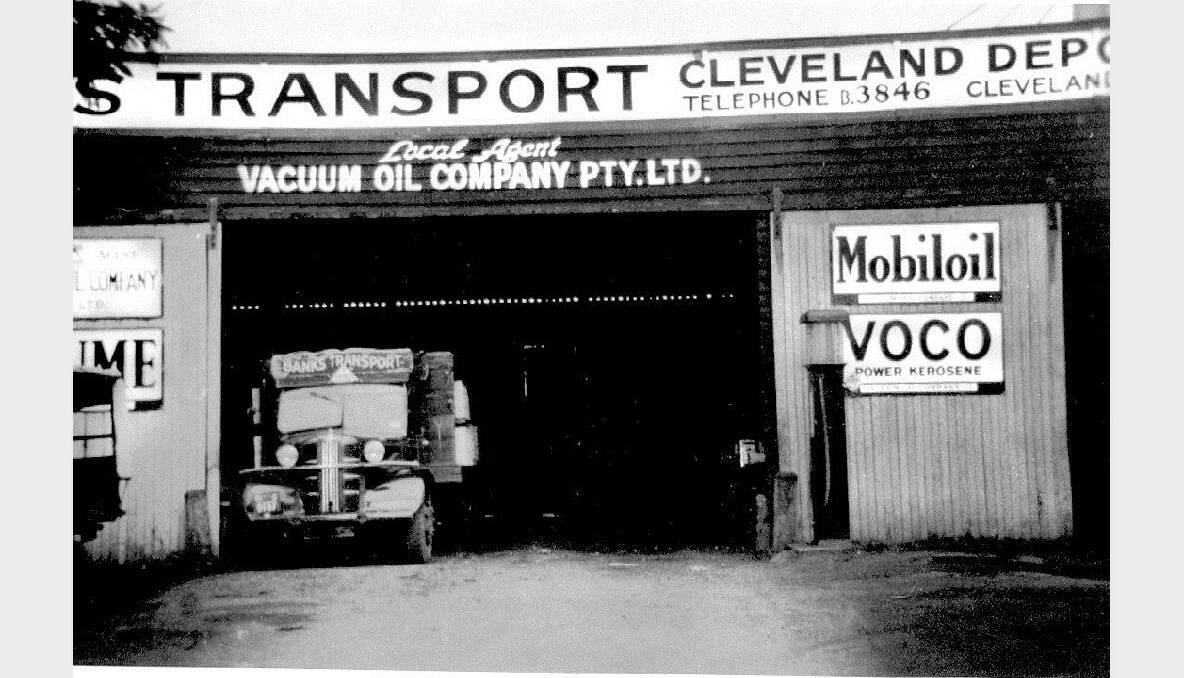 1948 Banks transport depot. Site now occupied by bakery at entrance to Cleveland Plaza arcade in Bloomfield St, Cleveland