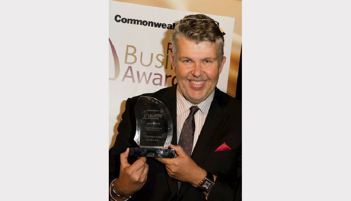 Stephen Dibb, of Stephen Dibb Jewellery, winner of Best Innovation in the 2012 Commonwealth Bank Redland Business Awards. Business Awards 