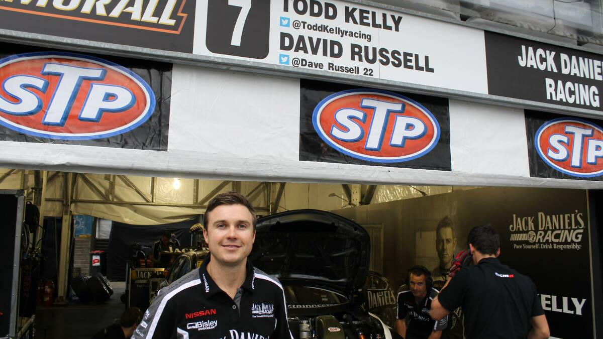 David Russell outside the Jack Daniels team pit garage at Surfers Paradise. . Photo Brian Hurst 