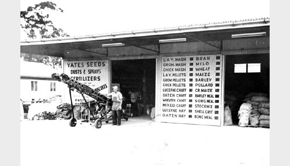 In 1961 this was a typical shop in the Redlands – Herman Holzapfel sold farming and produce supplies from the Capalaba produce store.  