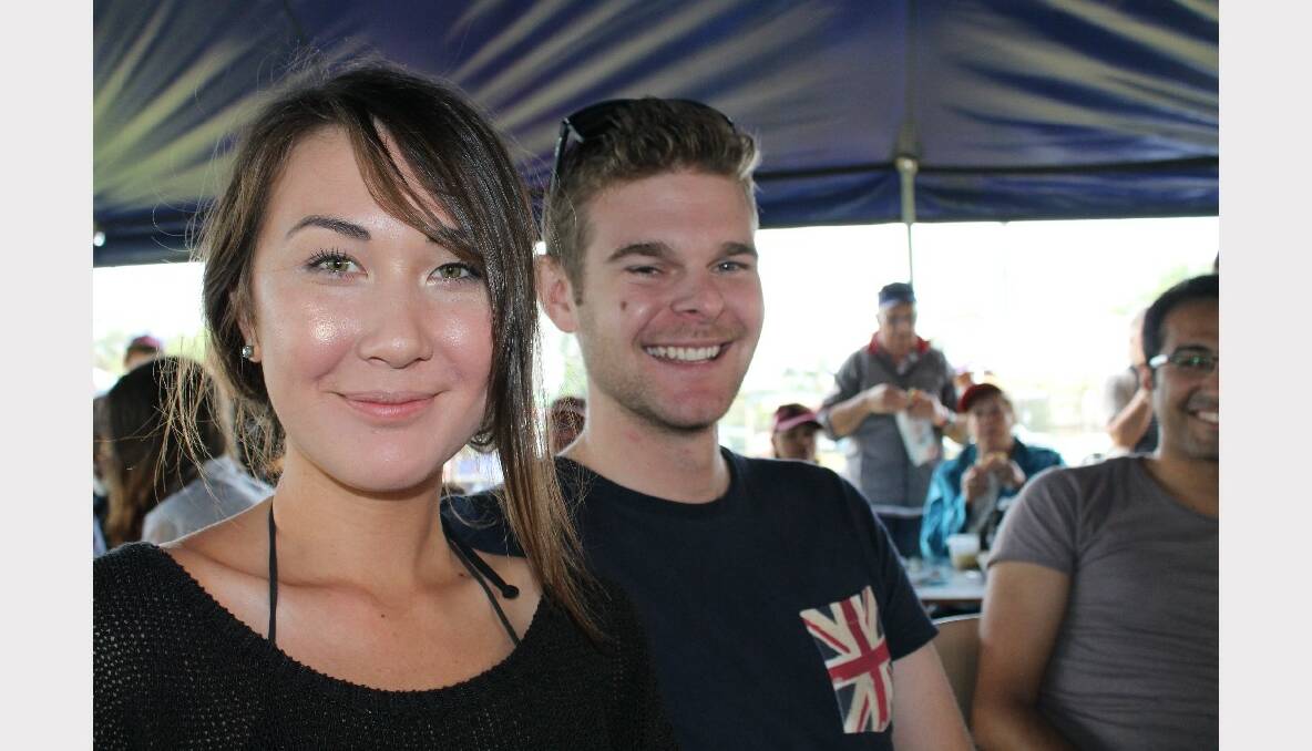 Miranda Coleman and Ryan Melville of Woolloongabba at the Straddie Oyster Festival at Dunwich 